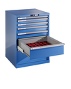 Lista Vetolaatikosto 36x36E 717x725x1450mm 9 laatikkoa (3x100/5x150/1x300) 200kg, Avain lukko