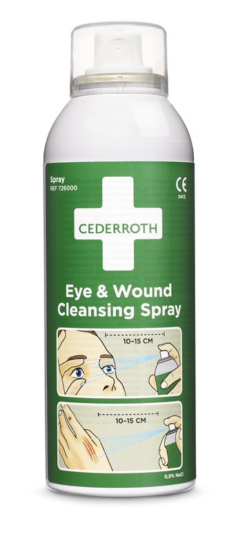 Cederroth Eye and wound spray, sterile saline solution, 0.9% NaCI