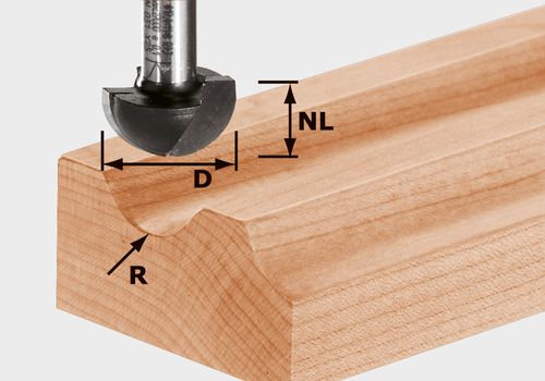 Festool Hollow milling cutter HW with 8 mm spindle S8 R9.7