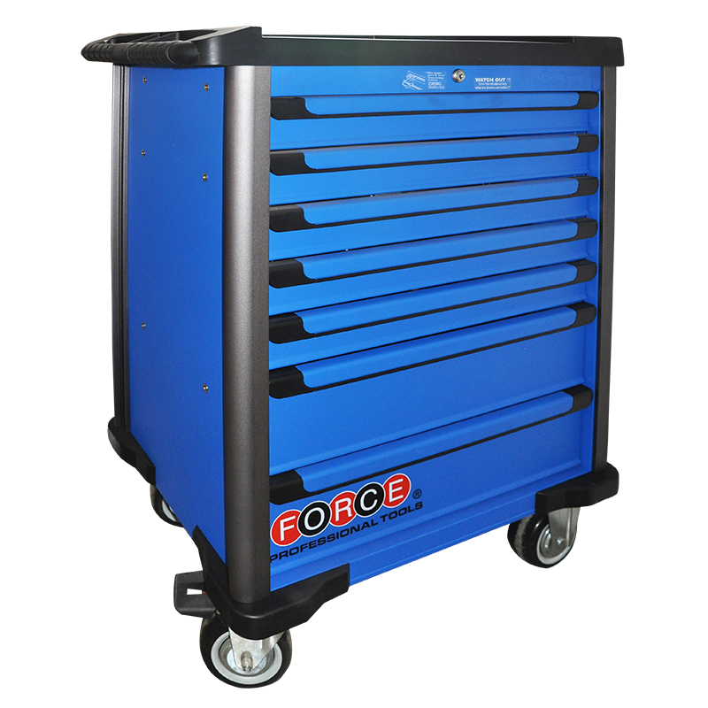 Force Tool Trolley, 7-Drawer, Blue