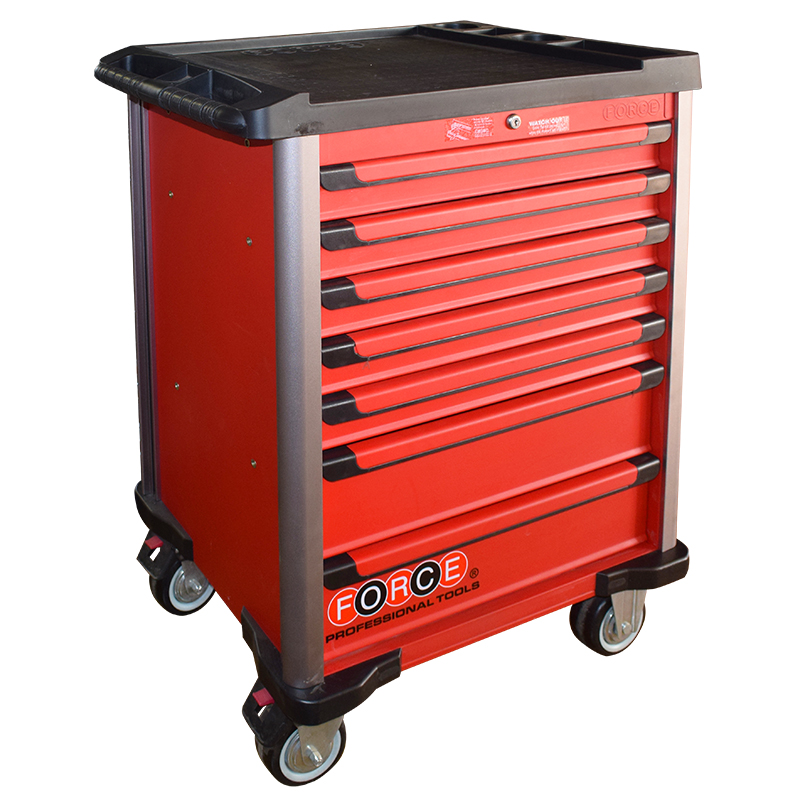 Force Tool Trolley, 7-Drawer, Red