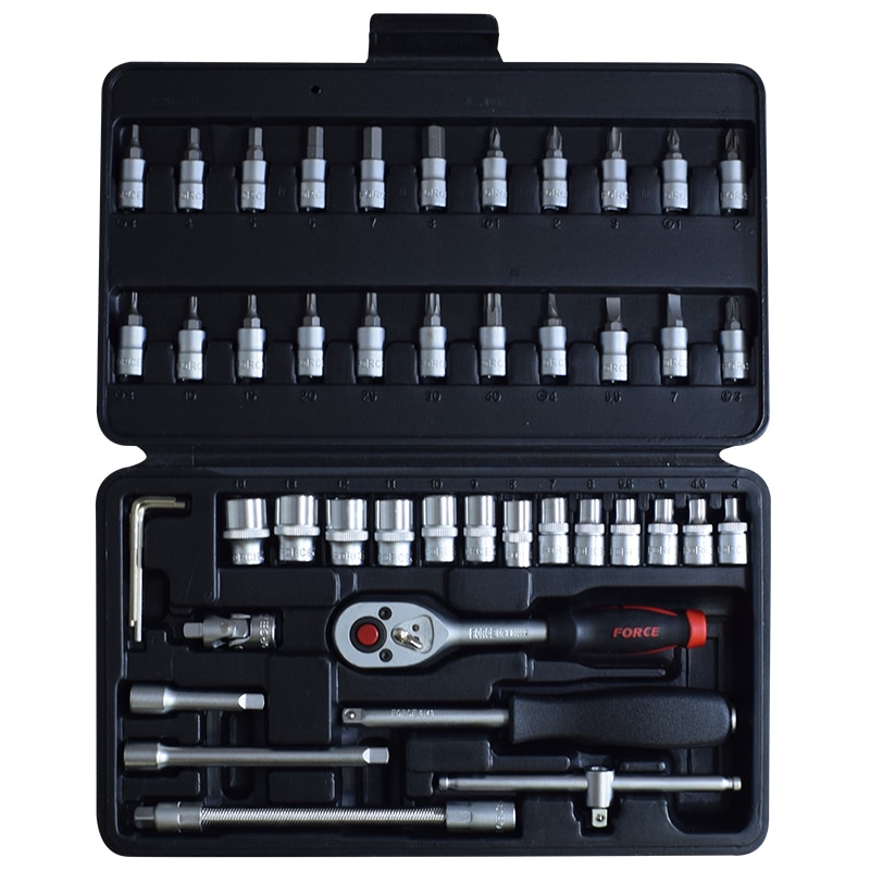 Force Socket set 1/4", 46 pieces