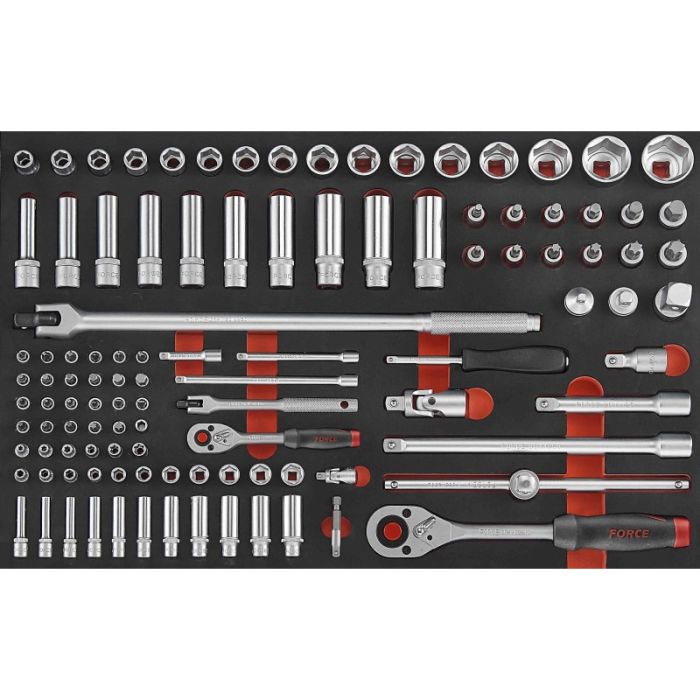 Force Foam Socket set 1/4" and 1/2", 108 pieces