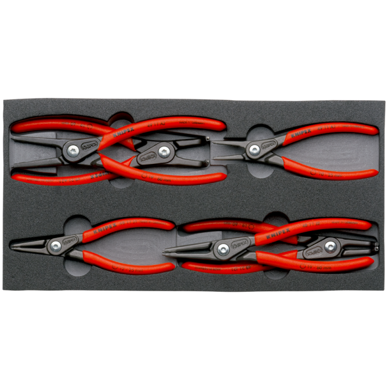 Knipex Lock ring pliers set, 6 parts, Foam
