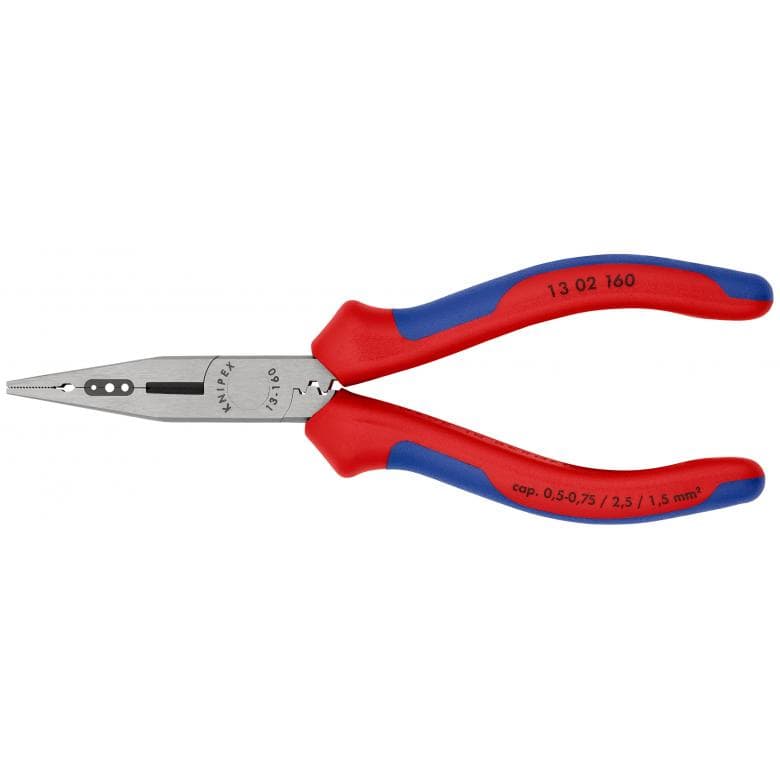 Knipex Linjapihti+Kuorinta 160mm, 0.5-0.75/1.5/25mm², 2-K kahva