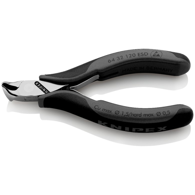 Knipex Päätyleikkuri 120mm, Elektroniikka, ESD, Pienellä viisteellä
