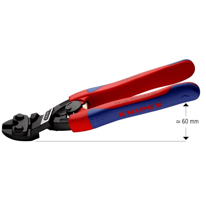 Knipex Power cutter 200mm, Spring-loaded, 20° angle, 2-K Handle