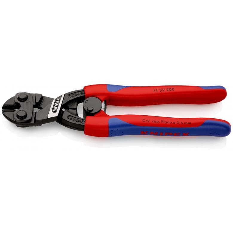 Knipex Voimaleikkuri 200mm, Teräsyvennyksellä, 2-K Kahva