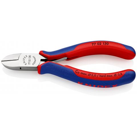 Knipex side cutter, Electronics 130mm, 2-K Handle, Bevelled