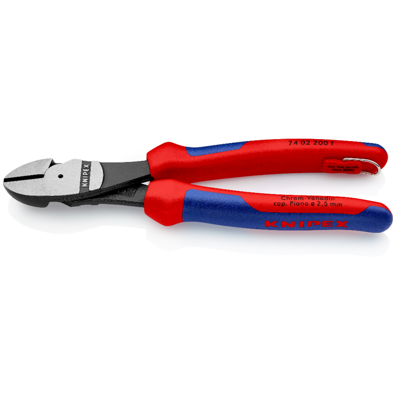 Knipex Power side cutter 200mm, 2-K handle, with fastening loop