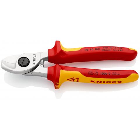 Knipex Cable cutter 165mm, 1000V VDE, Cu max. Ø15mm/50mm²