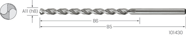 Premus Drill Long 10.0x184mm DIN340 HssCo