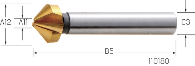 Premus Countersink 10.4mm 90° HSS-Tin, Din335