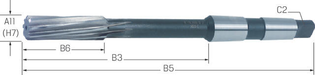 Premus Machine reamer 13mm H7 Din208 HssE, MK1