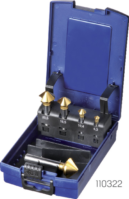 Premus Countersink set, 6.3-25mm 90° HSS, Din335, 5-piece