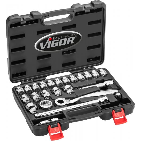 Vigor Socket set 1/2", 8-32mm, Low model