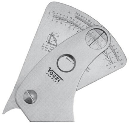 Vogel A measure with magnifying glass, Inox