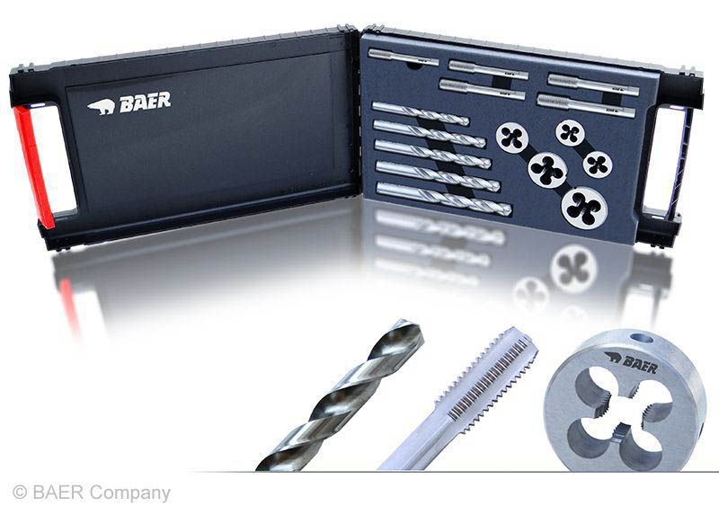 Baer Set HSSG: Short Machine Tap | Jaws | Drills: MF 5 - MF 12