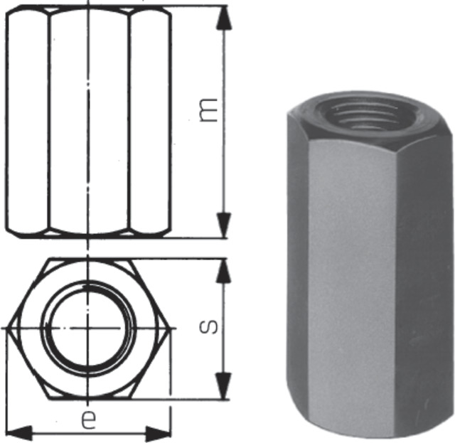 AMF Extension nut 6334-M8