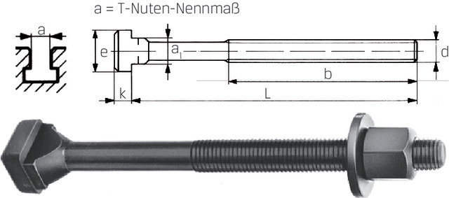 AMF T-SLOT SCREW M20X20X160+nut and washer