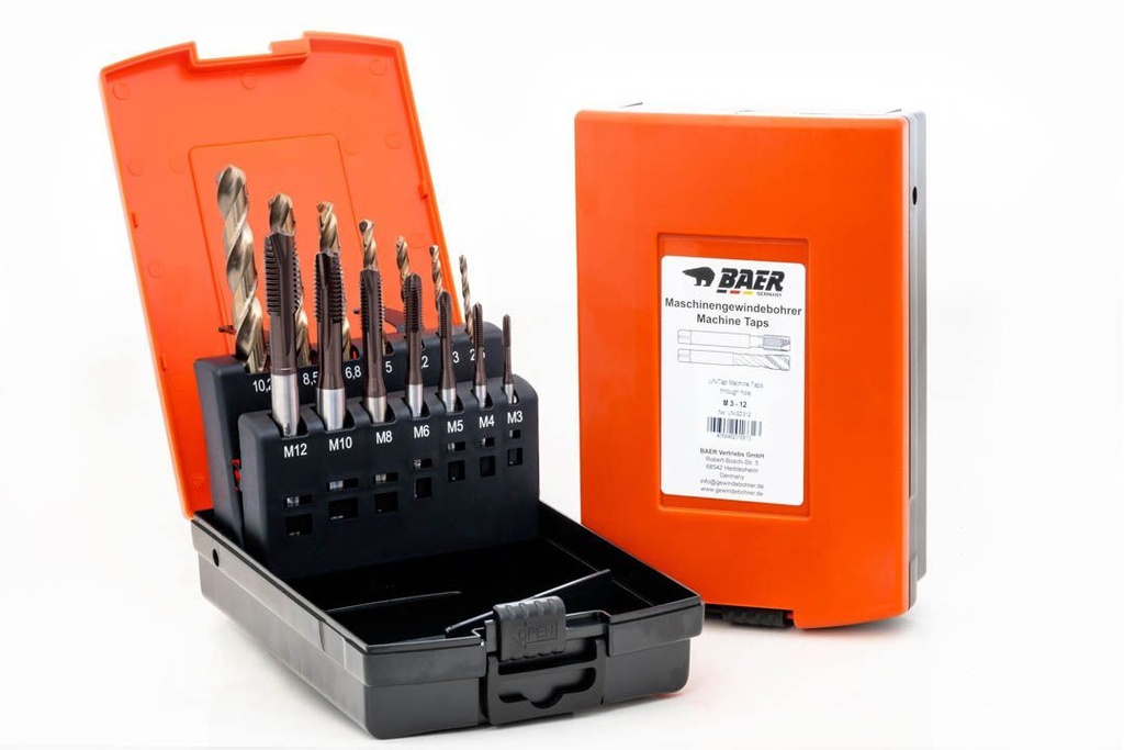 Baer UNiTap HSSE-TiAlN drill/thread set M3-12 Through