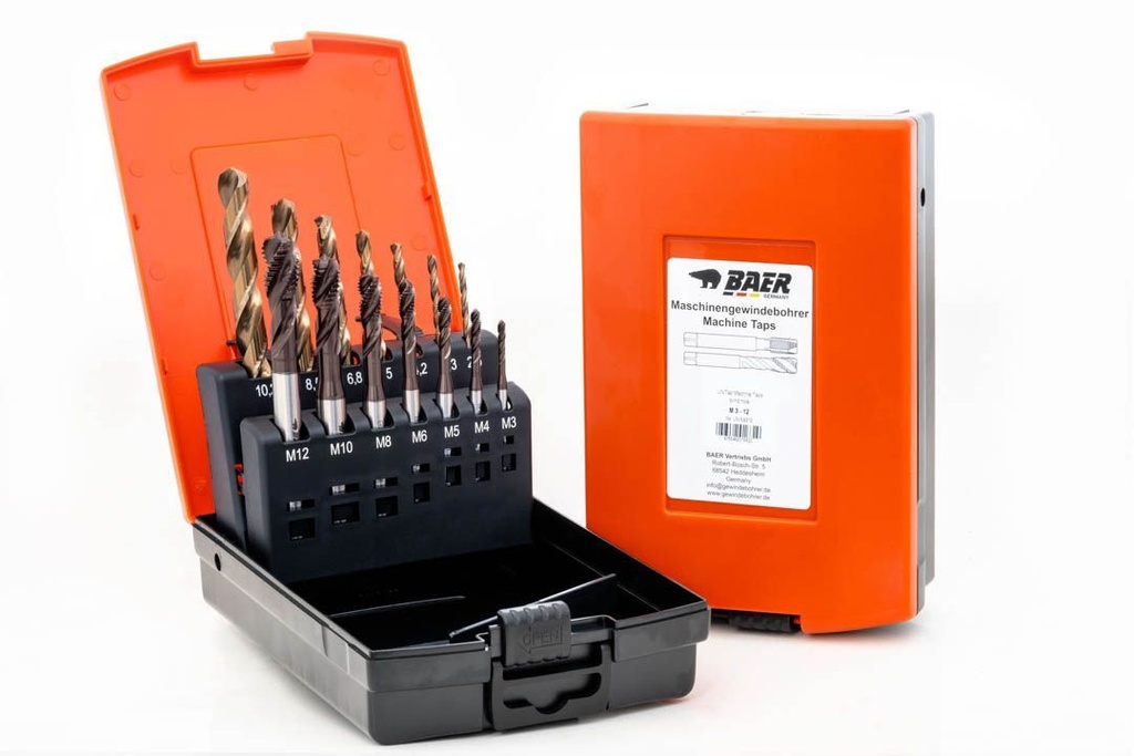 Baer UNiTap HSSE-TiAlN drill/thread set M3-12 Base