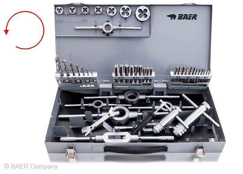 Baer HSS Hand thread set pin and jaw M 3 - 12 LEFT