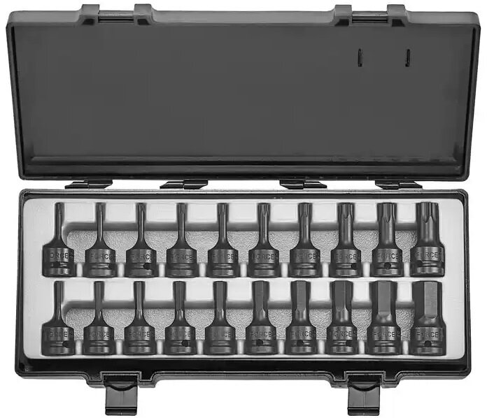 Force Machine sockets 1/2", 6-hole; 4-19mm, Torx; T20-T70