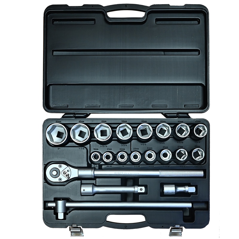 Force Socket set 3/4", 19-50mm, 20 pieces