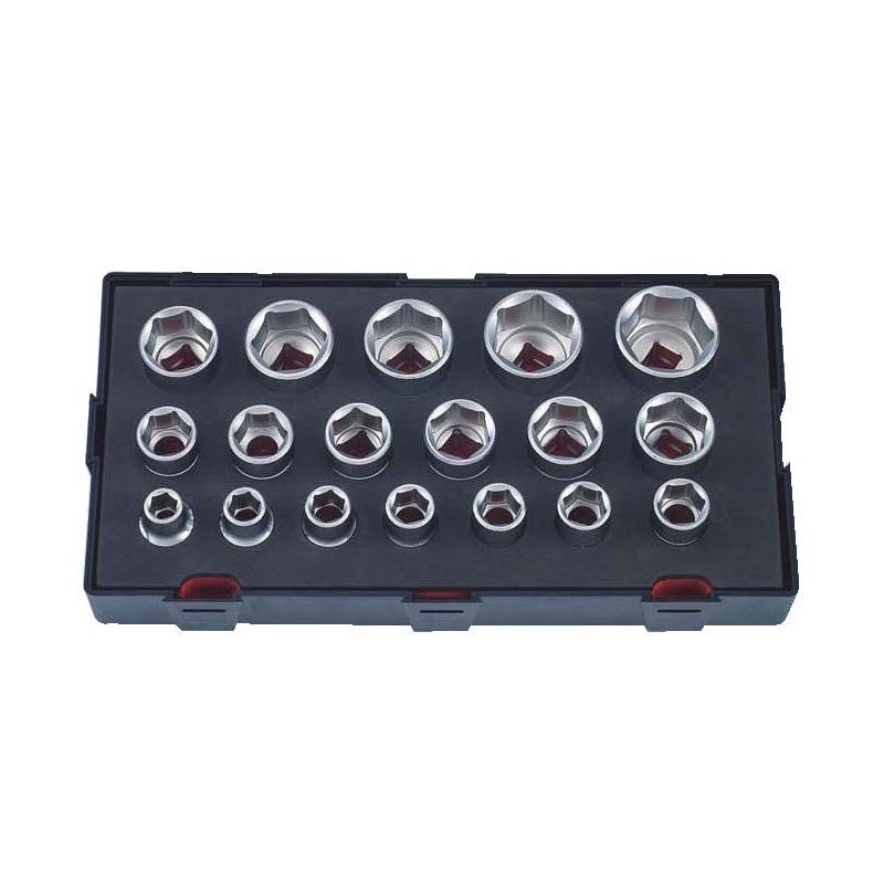 Force Sockets 1/2", 10-32mm, 18 parts