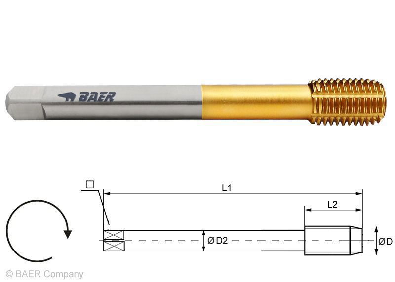 Baer SUPER HSSE-TIN Forming Tap - DIN 2174