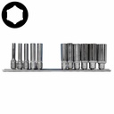 Force Socket Rail 1/4", 5/32"-9/16", Long, 11-piece