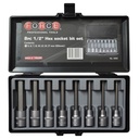 Force 6-Slotted sockets 1/2", 5-17mm x 110mm, 8-piece