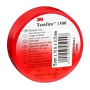 3M Temflex electrical tape 15mm x 10m Red